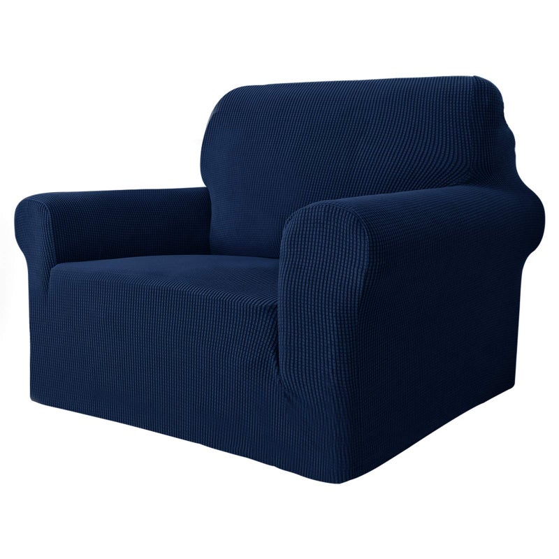 MAXIJIN Stretch Chair Cover Chair Slipcovers with Arms, 1-Piece Couch Sofa Chair Covers for Living Room, Non Slip Armchair Cover (31"-46") Furniture Protector Dogs Pet Friendly (Chair, Navy Blue) - Image 1